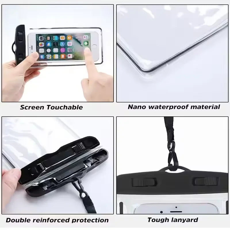Floating Airbag Waterproof Swim Bag Phone Case for Iphone 11 12 13 14 Pro Max Samsung S23 S22 Xiaomi 13 Huawei P30 20 Lite Cover